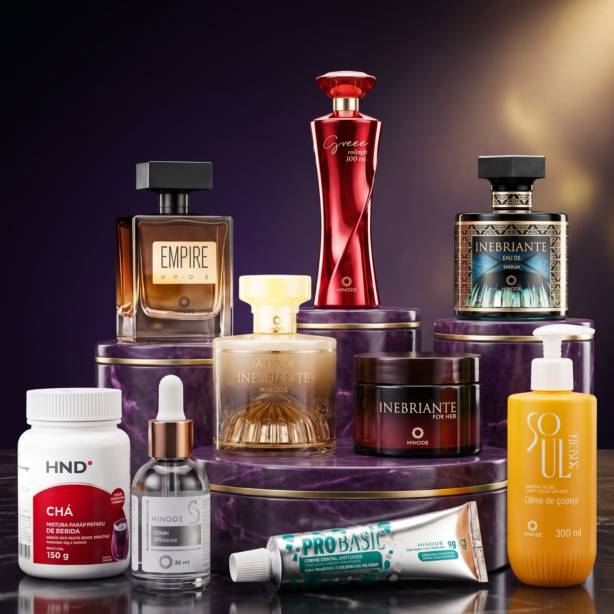 Linha de produtos Hinode: perfumaria, cosméticos e cuidados pessoais